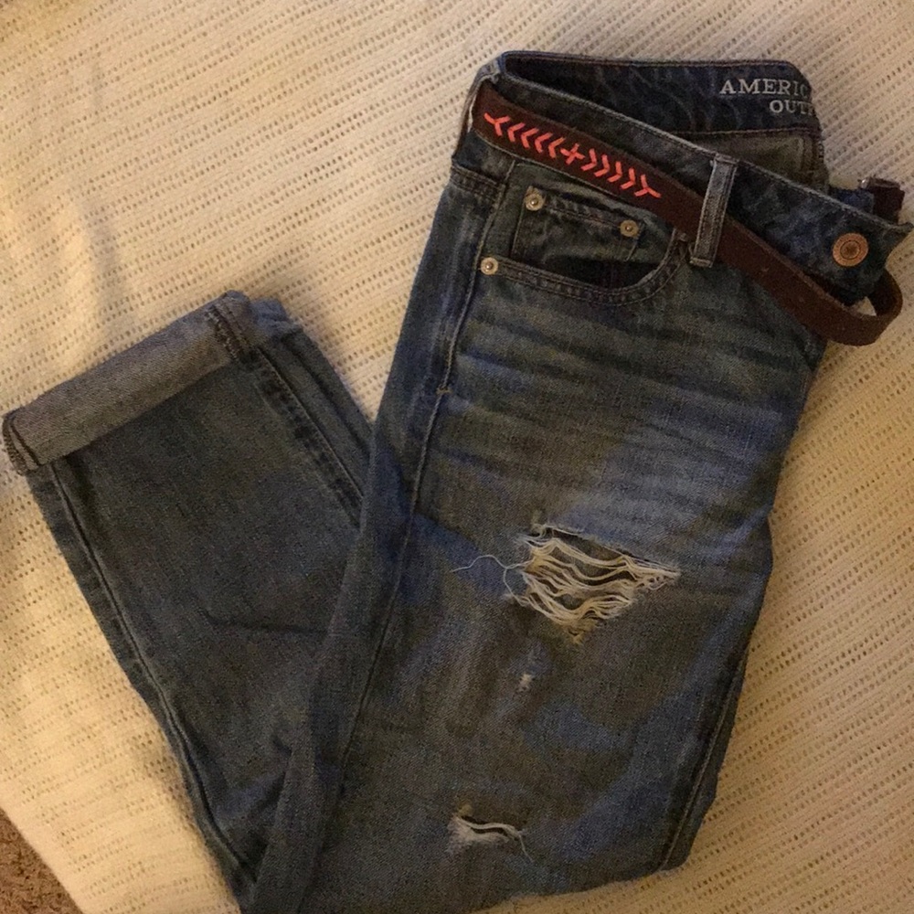 American eagle boyfriend cropped jeans